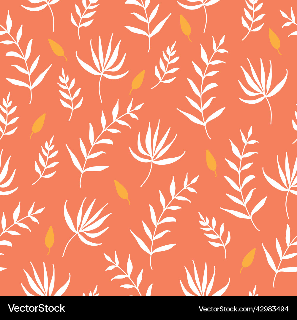 Seamless white leaves pattern Seamless white leaves pattern vector image