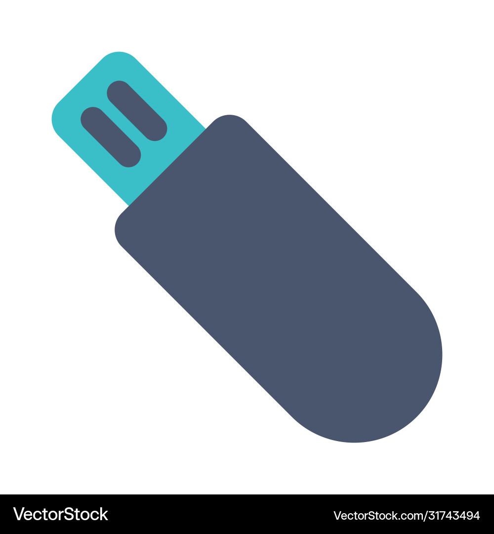 Usb flash drive icon in flat style memory stick Usb flash drive icon in flat style memory stick vector image