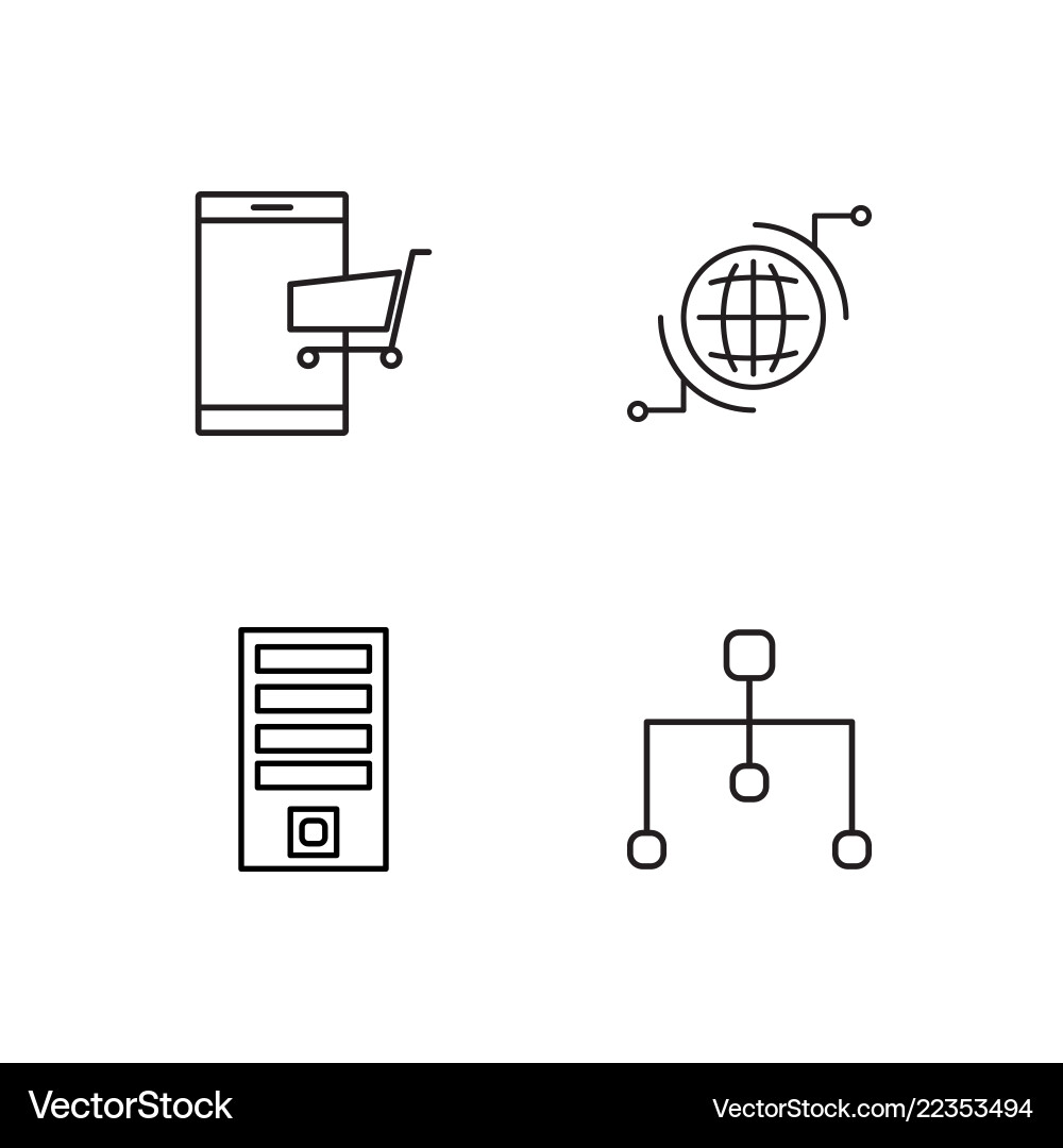Web simple outlined icons set Web simple outlined icons set vector image