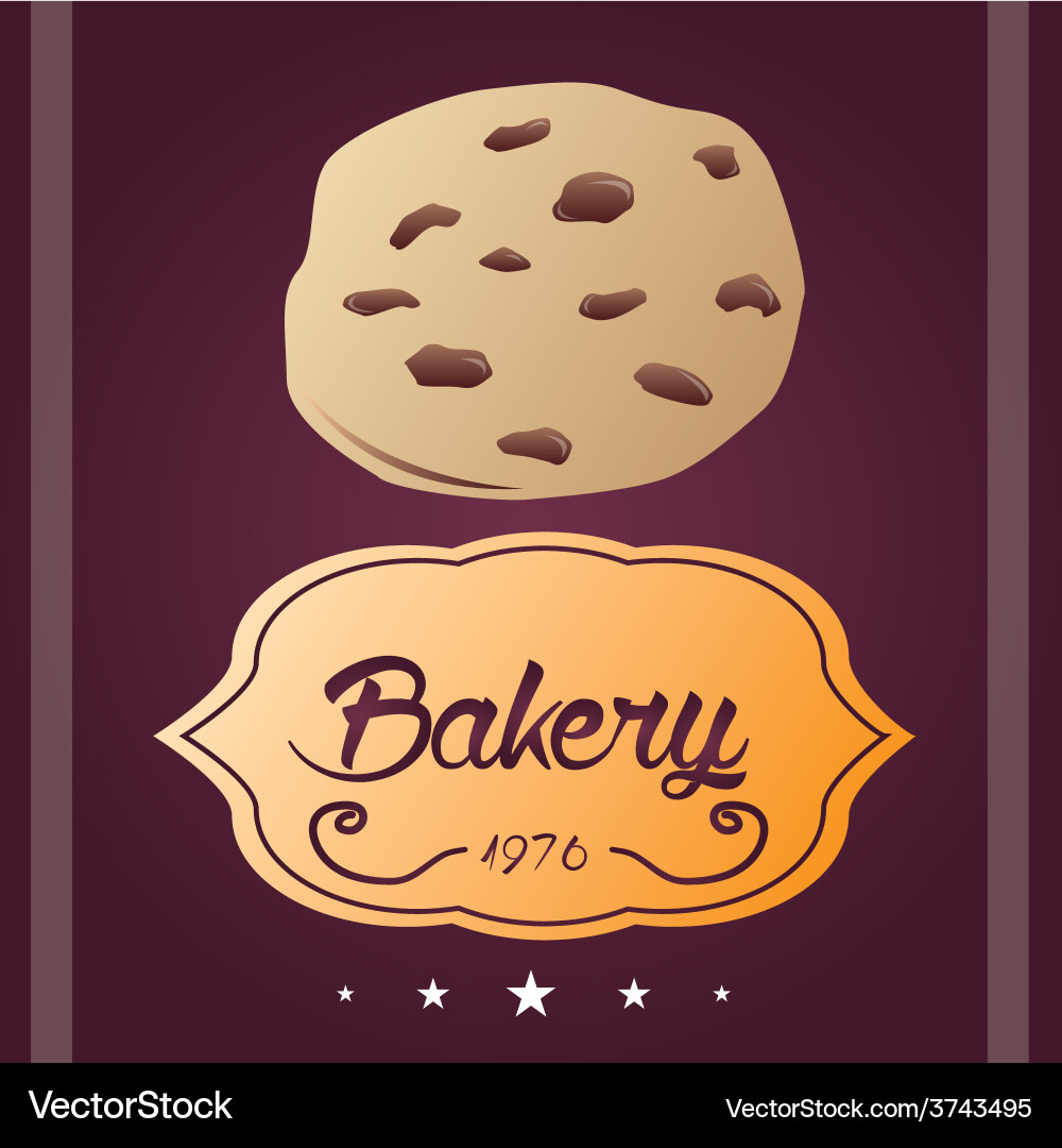 A colored background with cookie and text Vector Image