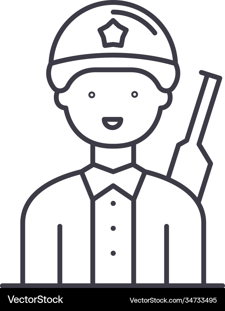Army icon linear isolated thin line Vector Image
