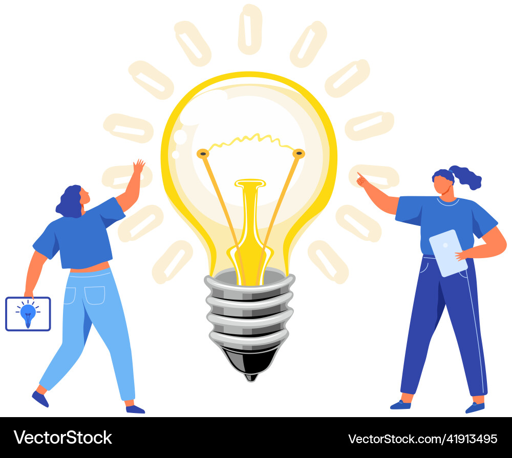 Brainstorming teamwork with startup creation Brainstorming teamwork with startup creation Vector Image