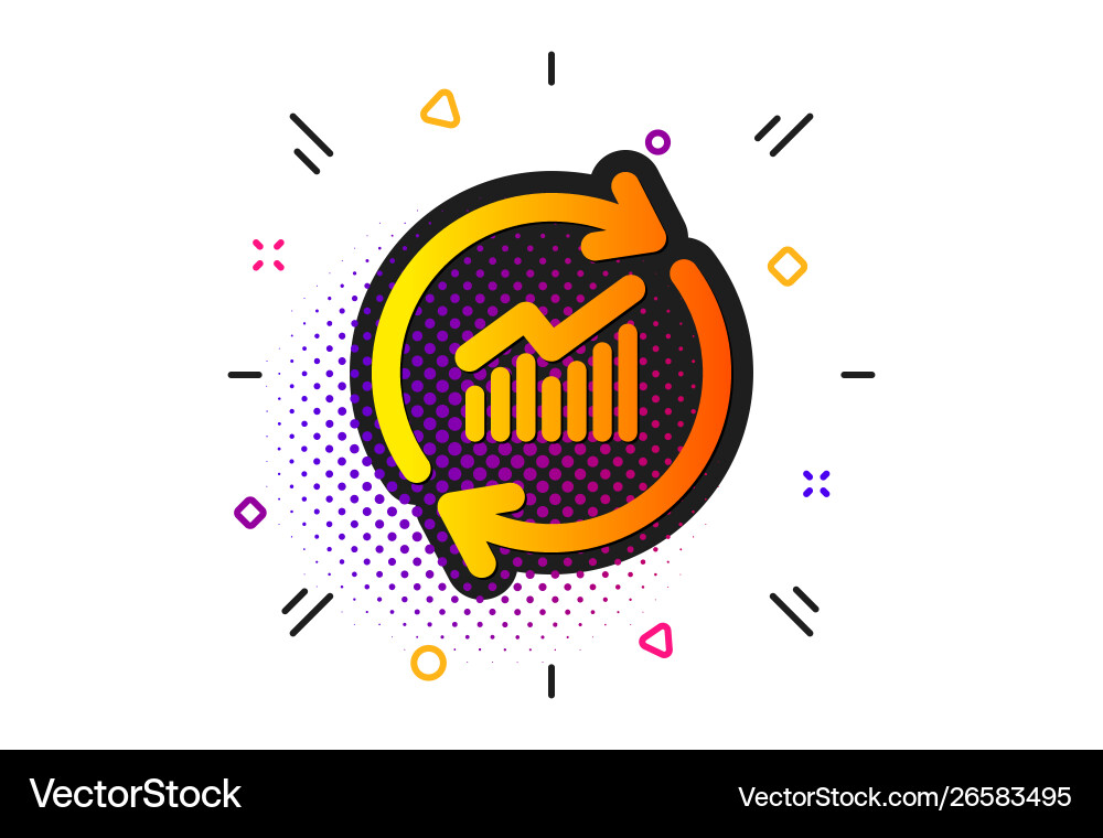 Chart icon update report graph sign Vector Image