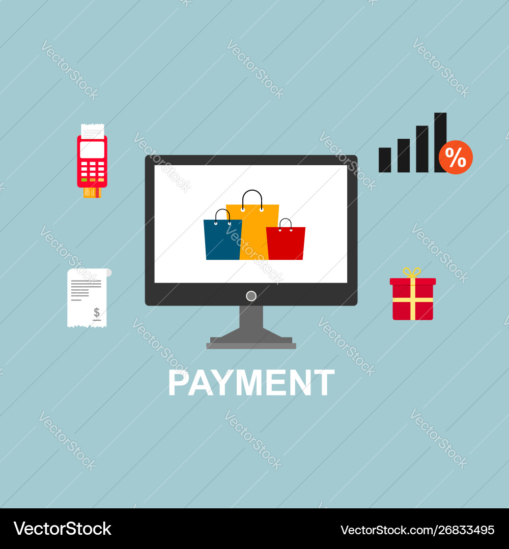 Concept online and mobile payments for web page Vector Image