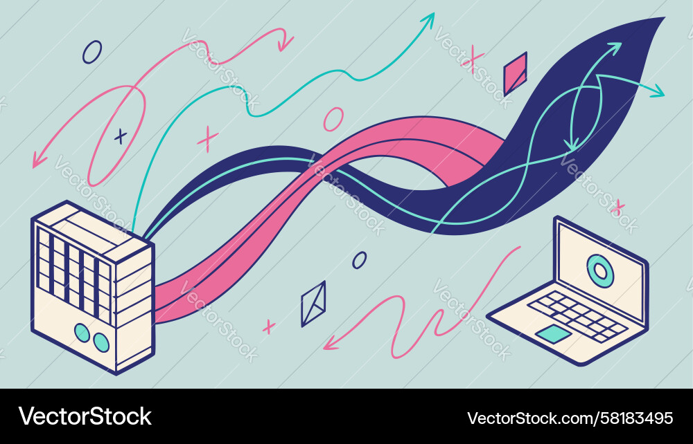 Digital Data Stream Vector Image