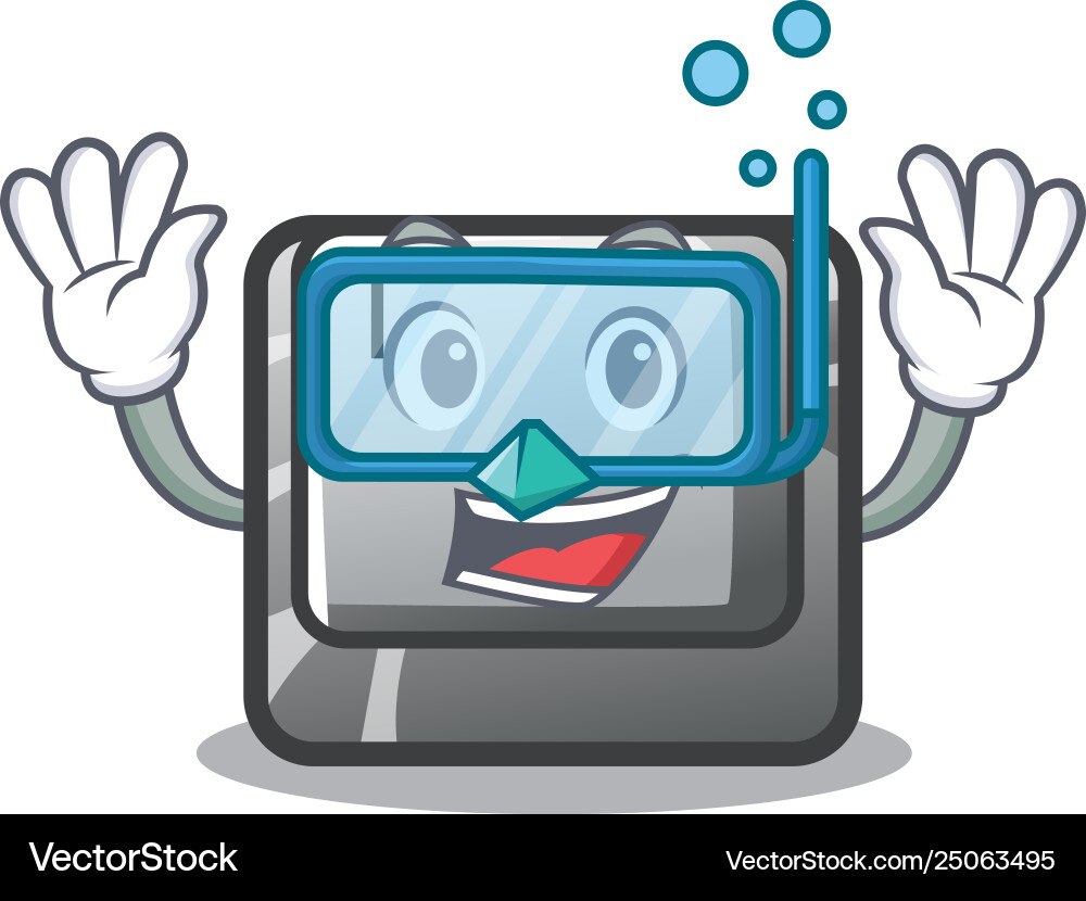 Diving t button installed on character computer vector image