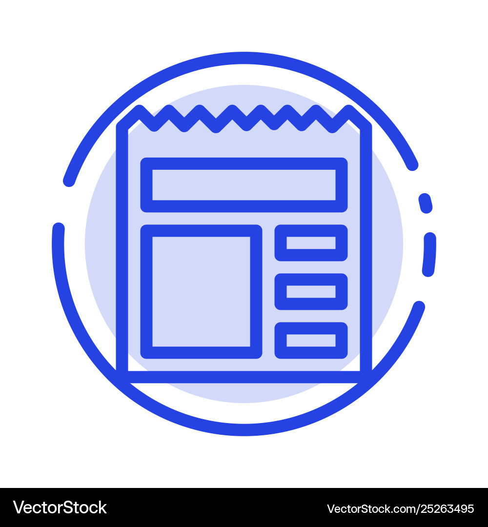 Document basic ui bank blue dotted line icon Vector Image