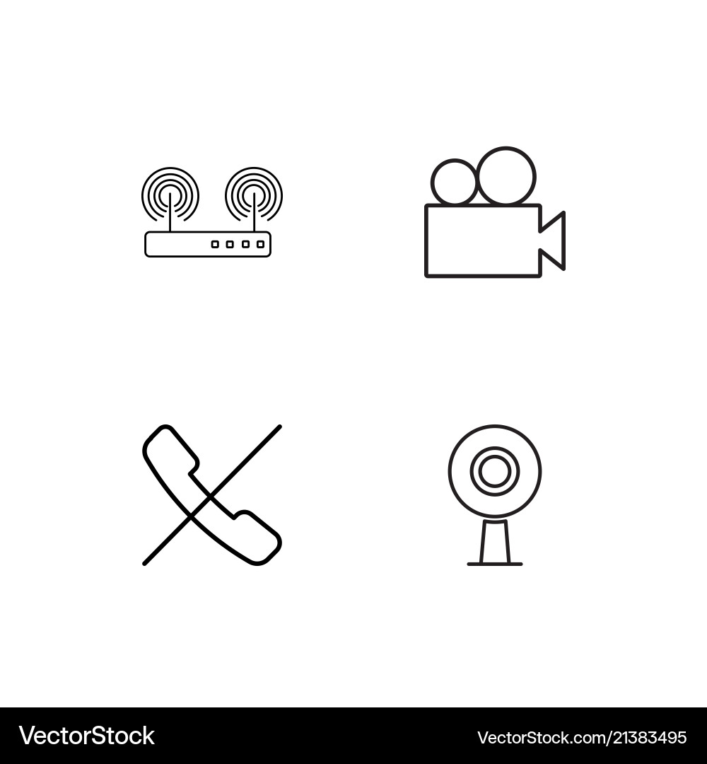 Electrical devices linear icons set simple vector image