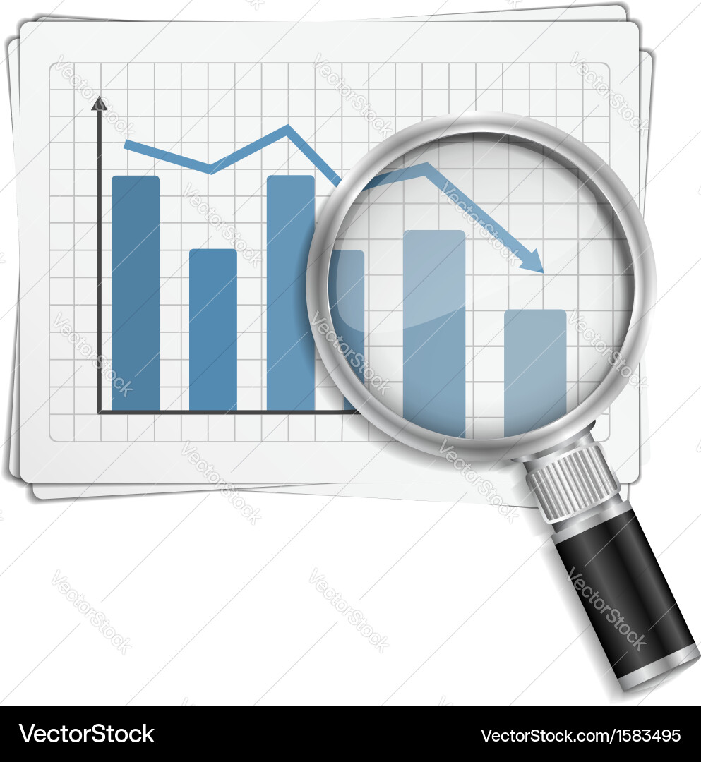 Falling Graph Analysis Vector Image