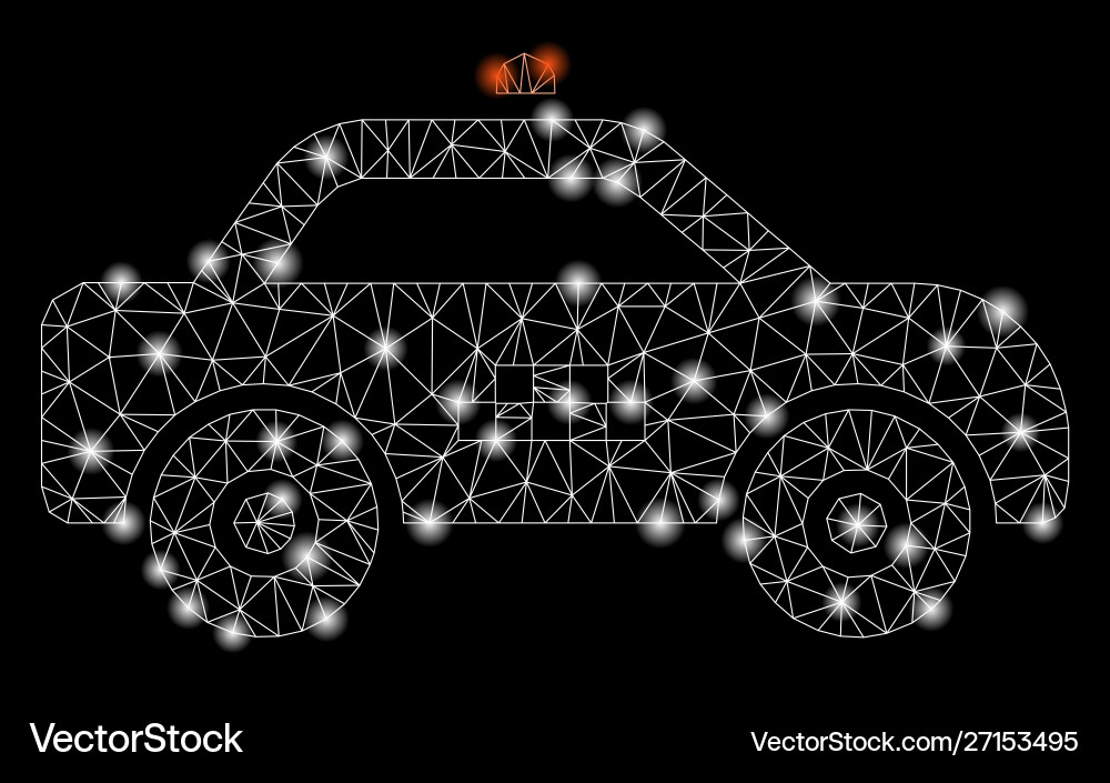 Flare Netz Taxi Auto mit Spots Vektorbild