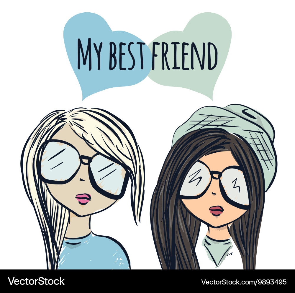 Fun fashionable girl friend fashion girls best vector image