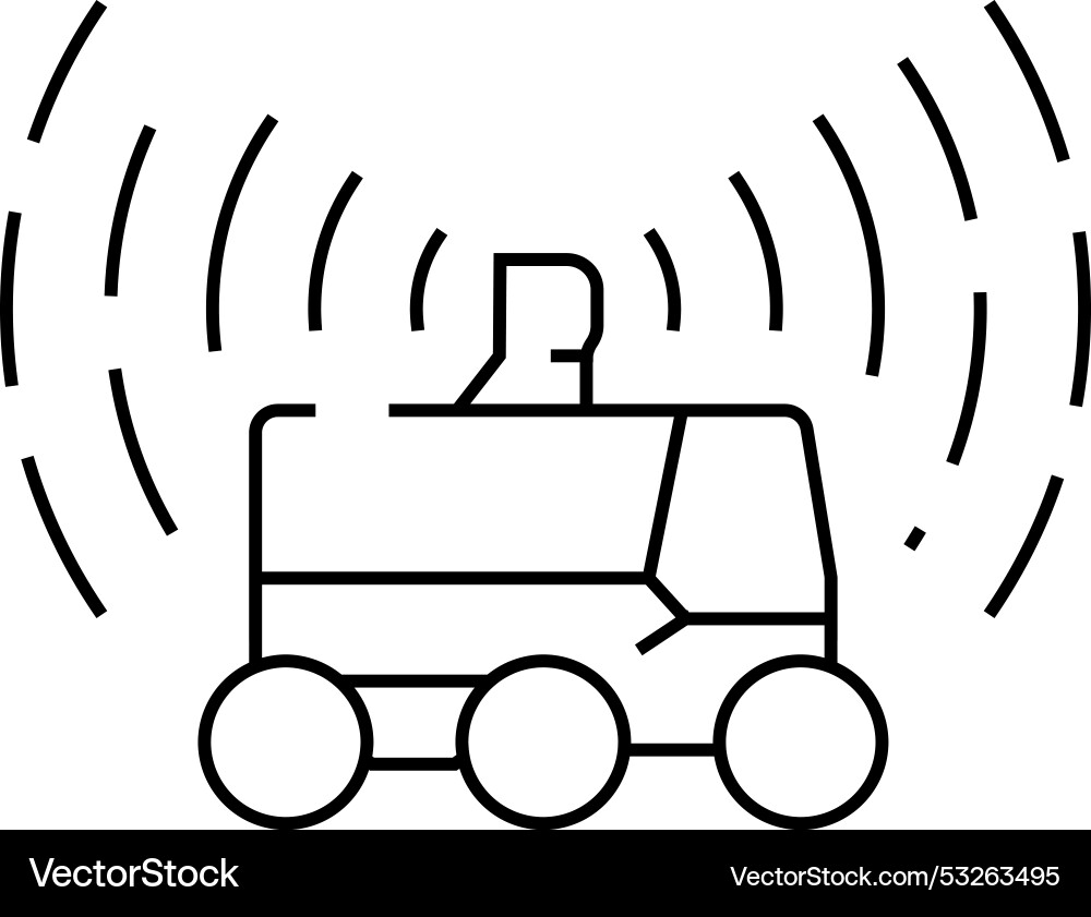 Lidar sensors autonomous delivery line icon Lidar sensors autonomous delivery line icon vector image