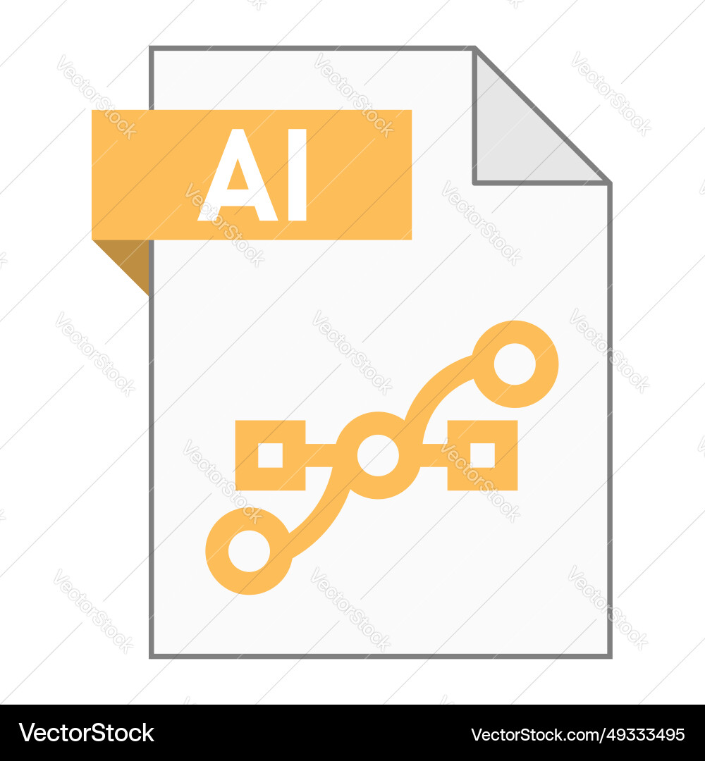 Modern flat design of ai file icon for web Modern flat design of ai file icon for web vector image