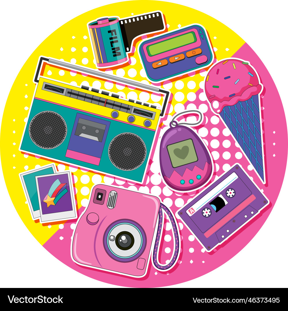 Retro device objects set Vector Image