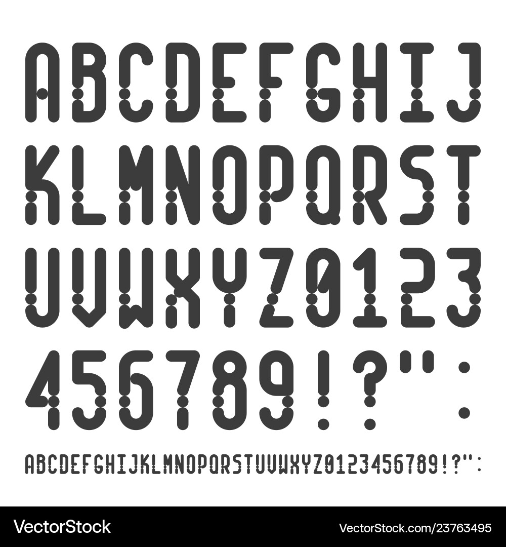 Simple narrow outline font with uppercase letters Vector Image
