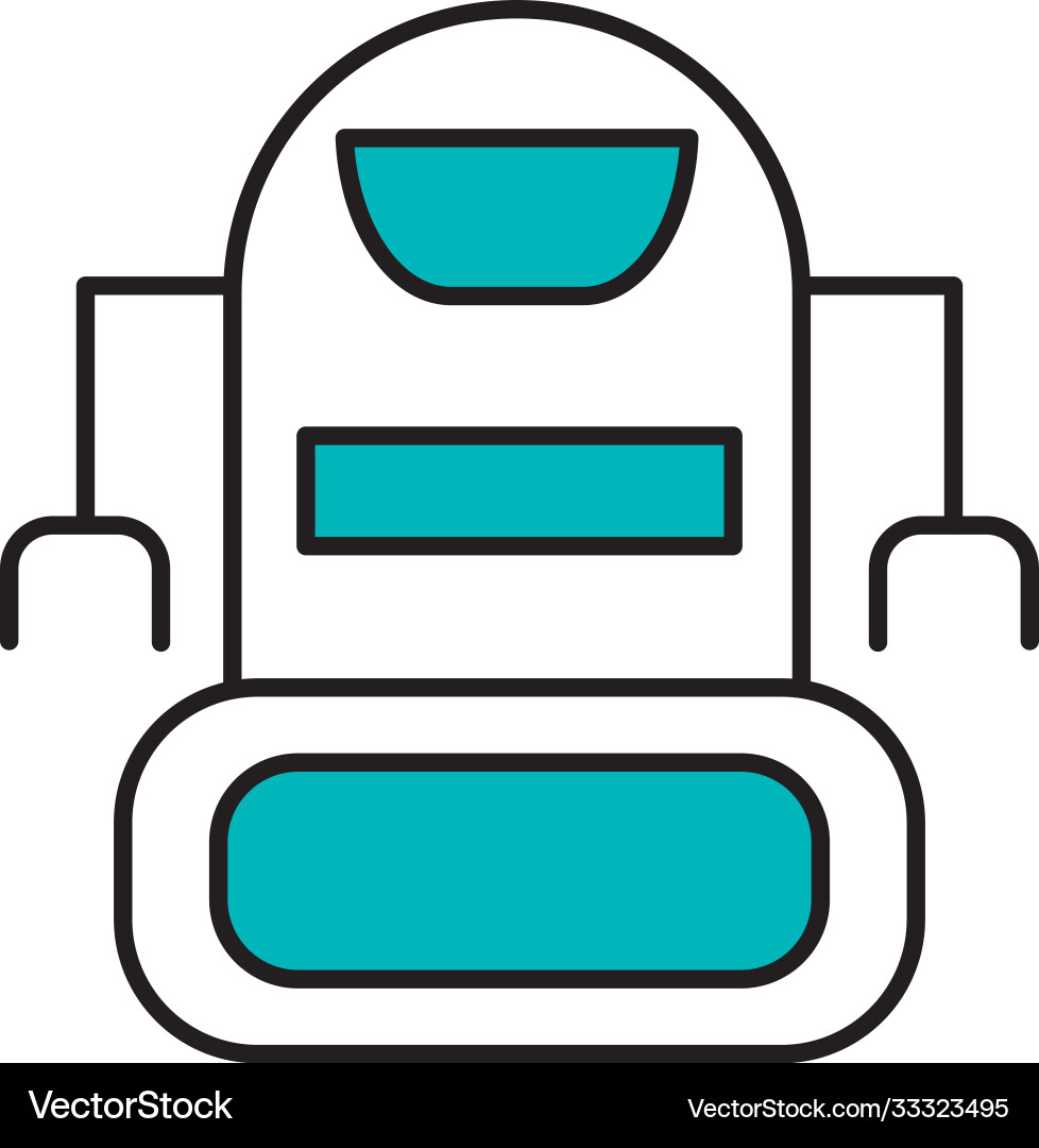 Simple robot with two hands half line color Vector Image