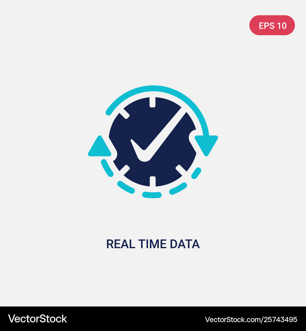 Two color real time data icon from general Two color real time data icon from general vector image