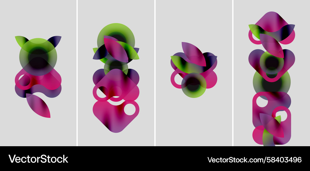 Abstract colorful shapes overlap creating dynamic Abstract colorful shapes overlap creating dynamic Vector Image