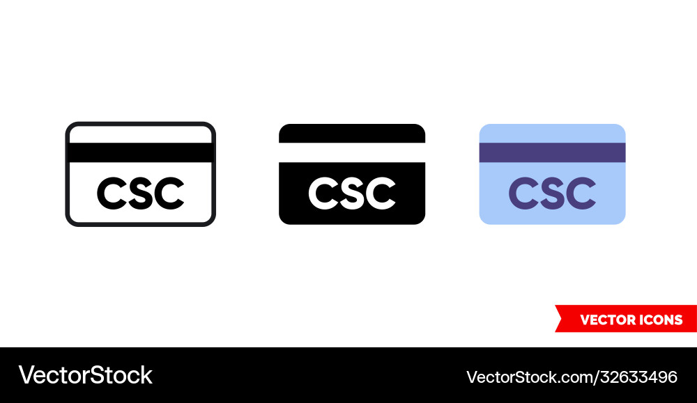 Card security code icon 3 types isolated Card security code icon 3 types isolated vector image
