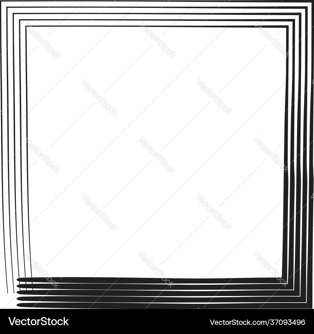 Concentric square element with drawn lines vector image