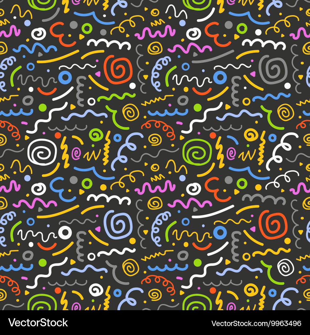Doodle Pattern - Abstract Shapes Vector Image
