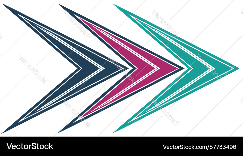 Dynamic geometric arrows pointing right design vector image
