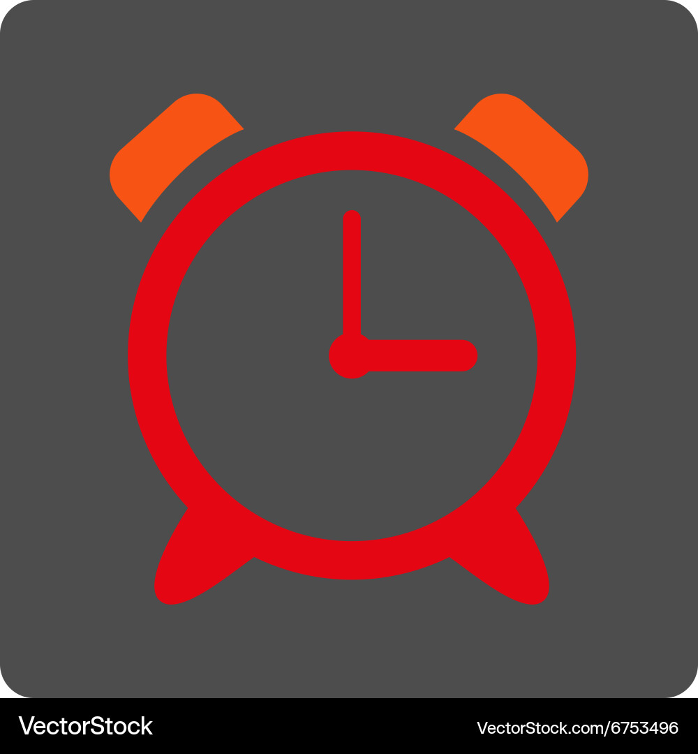 Emergency clock rounded square button vector image