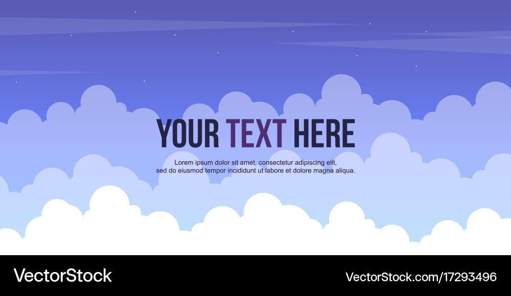Header website design with cloud background vector image