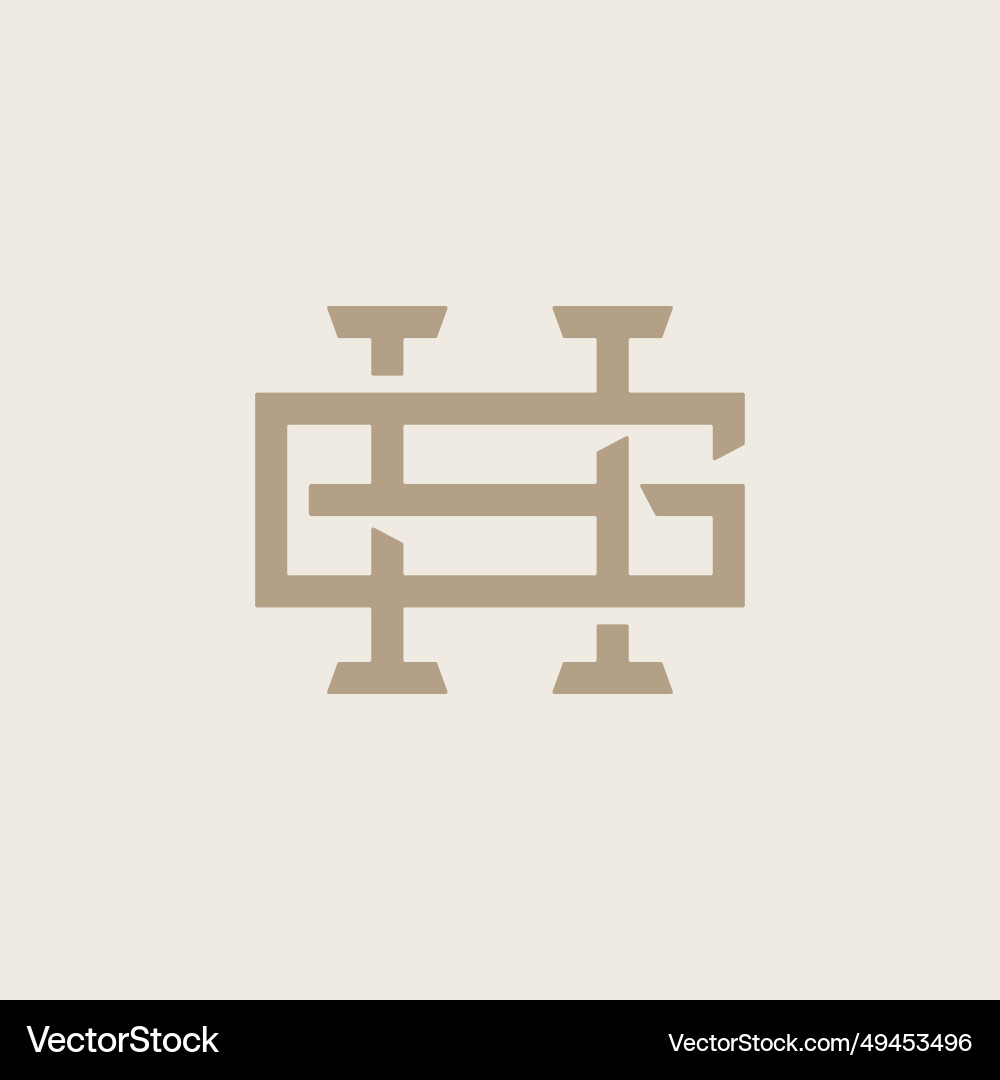 Initial based clean and minimal letter hg gh Vector Image
