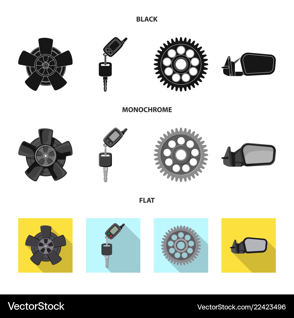 Isolated object of auto and part icon collection Vector Image