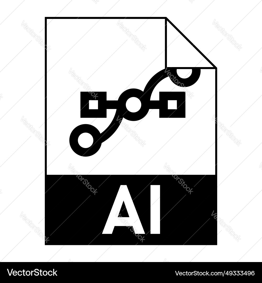 Modern flat design of ai file icon for web Modern flat design of ai file icon for web vector image