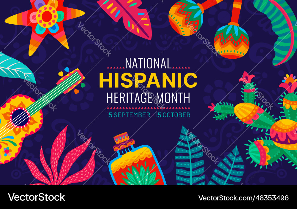 Nationale hispanische Erbe Monat Festival Flyer Nationale hispanische Erbe Monat Festival Flyer vektorbild