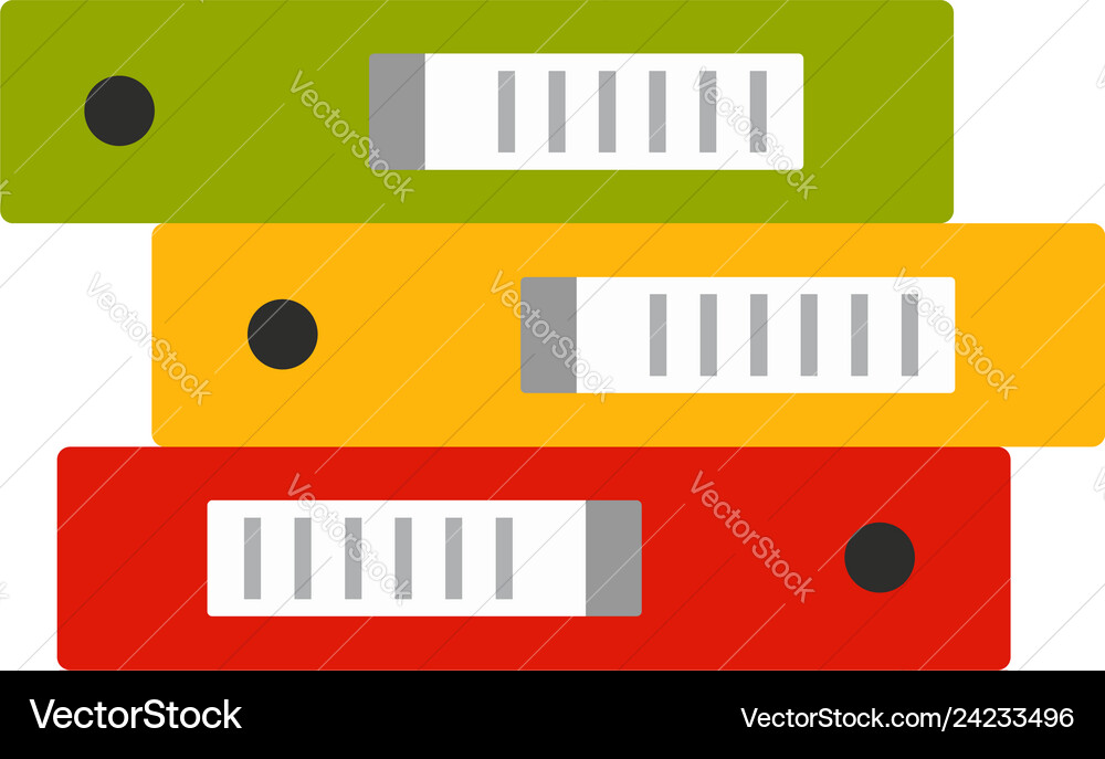 Office folder stack icon flat style Office folder stack icon flat style vector image