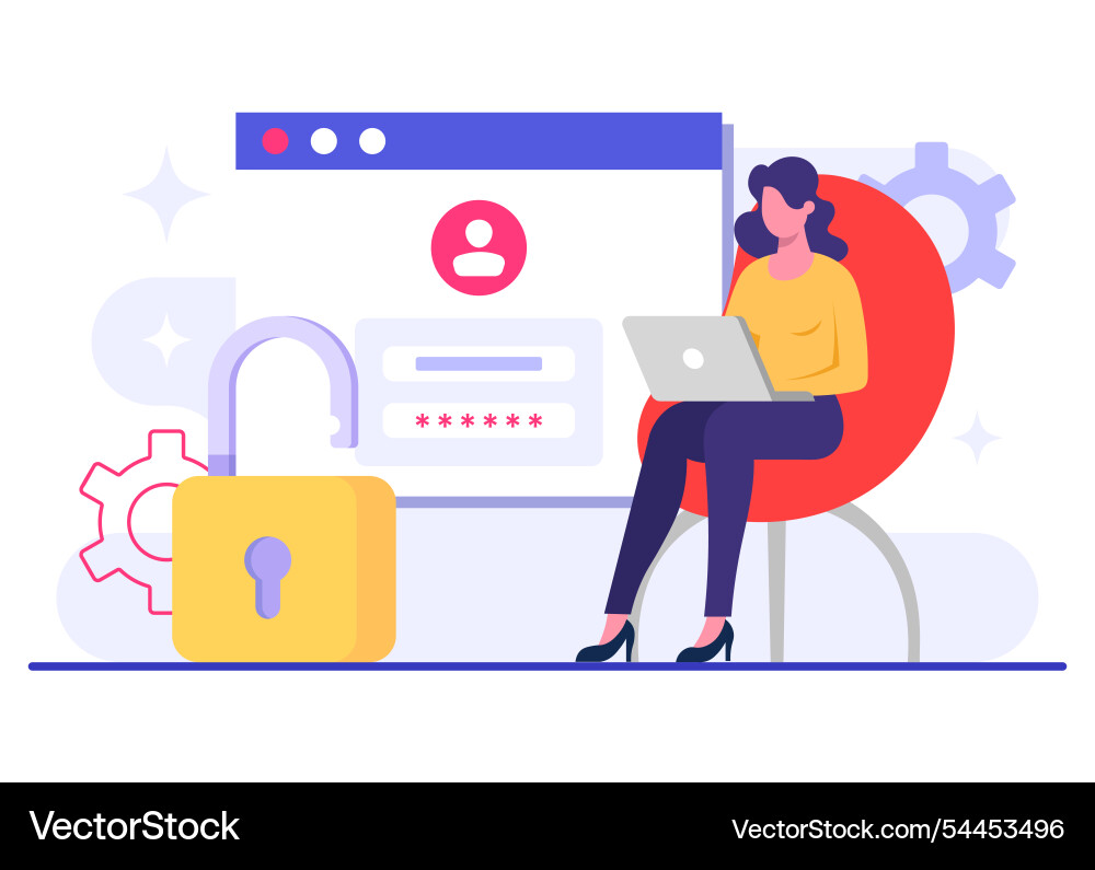 Password secure access data protection cyber Password secure access data protection cyber vector image