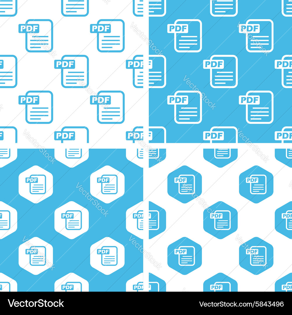 Pdf document patterns set vector image