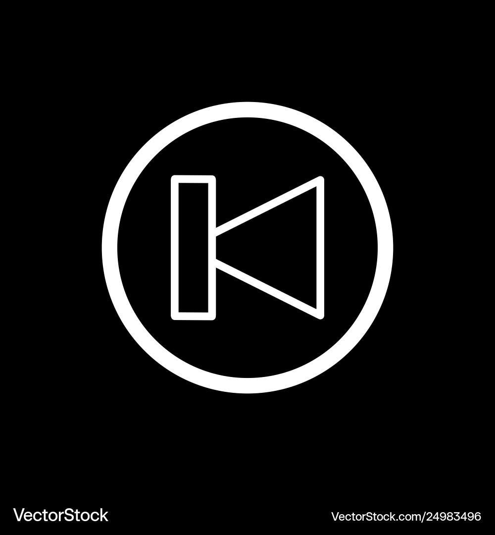Previous track button icon Previous track button icon vector image