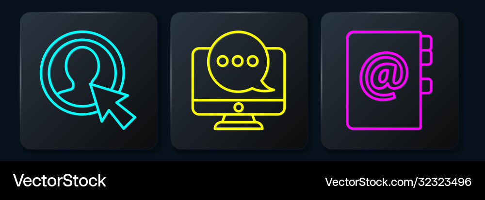 Set line create account screen address book Set line create account screen address book vector image