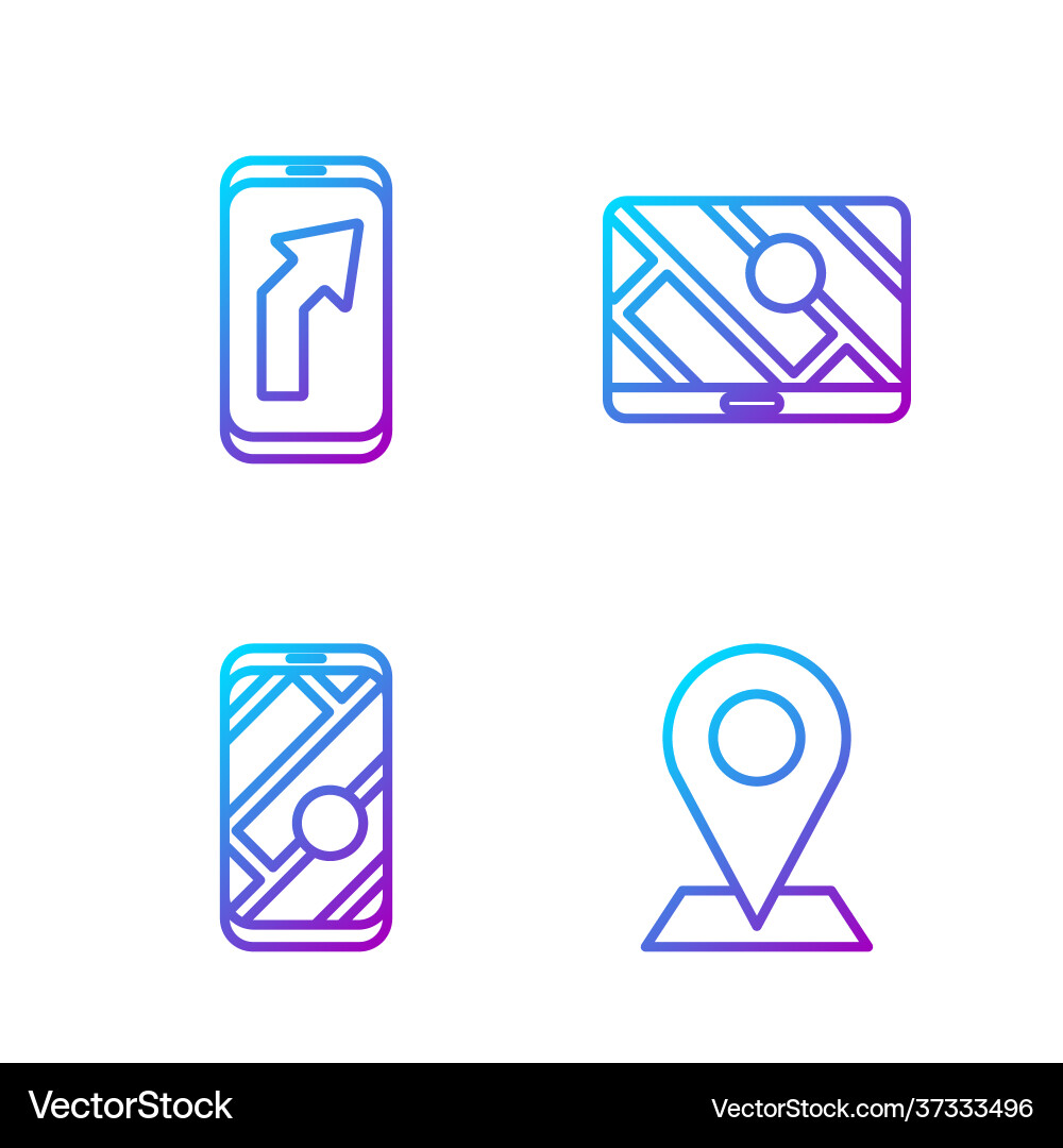 Set line location city map navigation Set line location city map navigation vector image