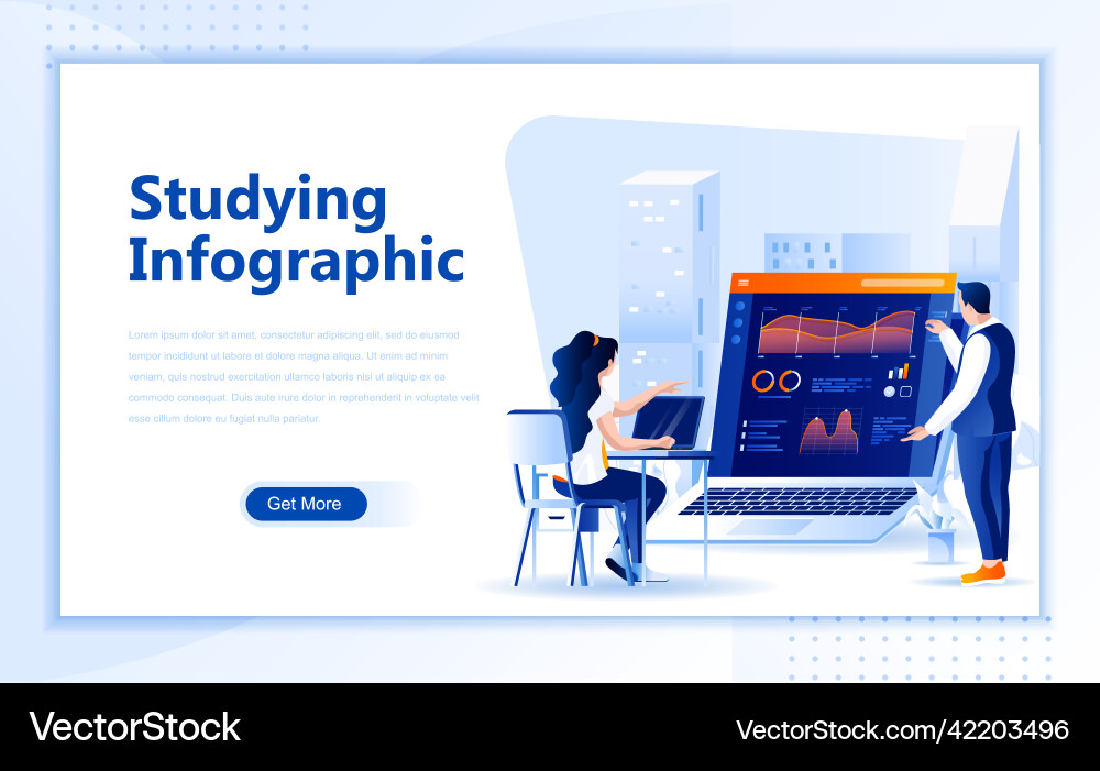 Studying infographic flat web page design template Studying infographic flat web page design template vector image