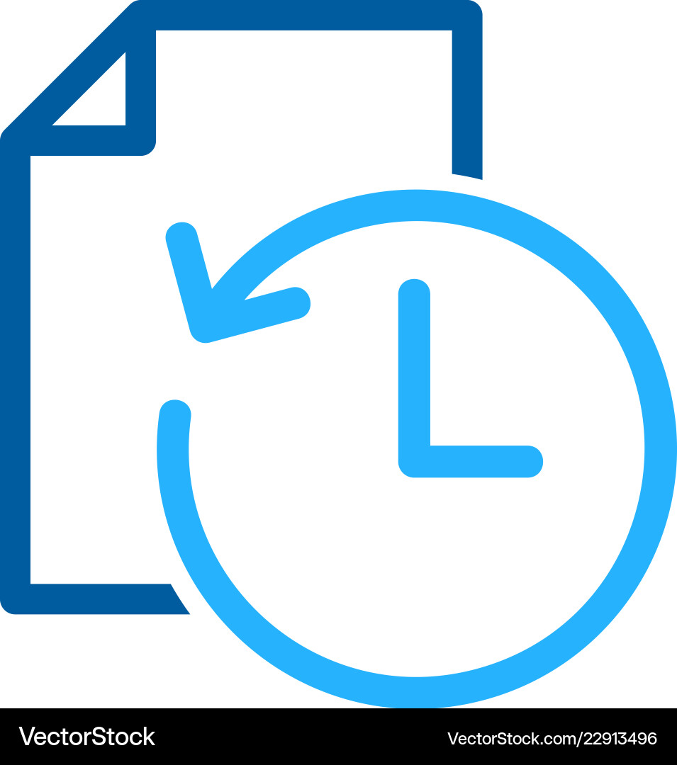 Time Report Icon - Clock & Chart Vector Image