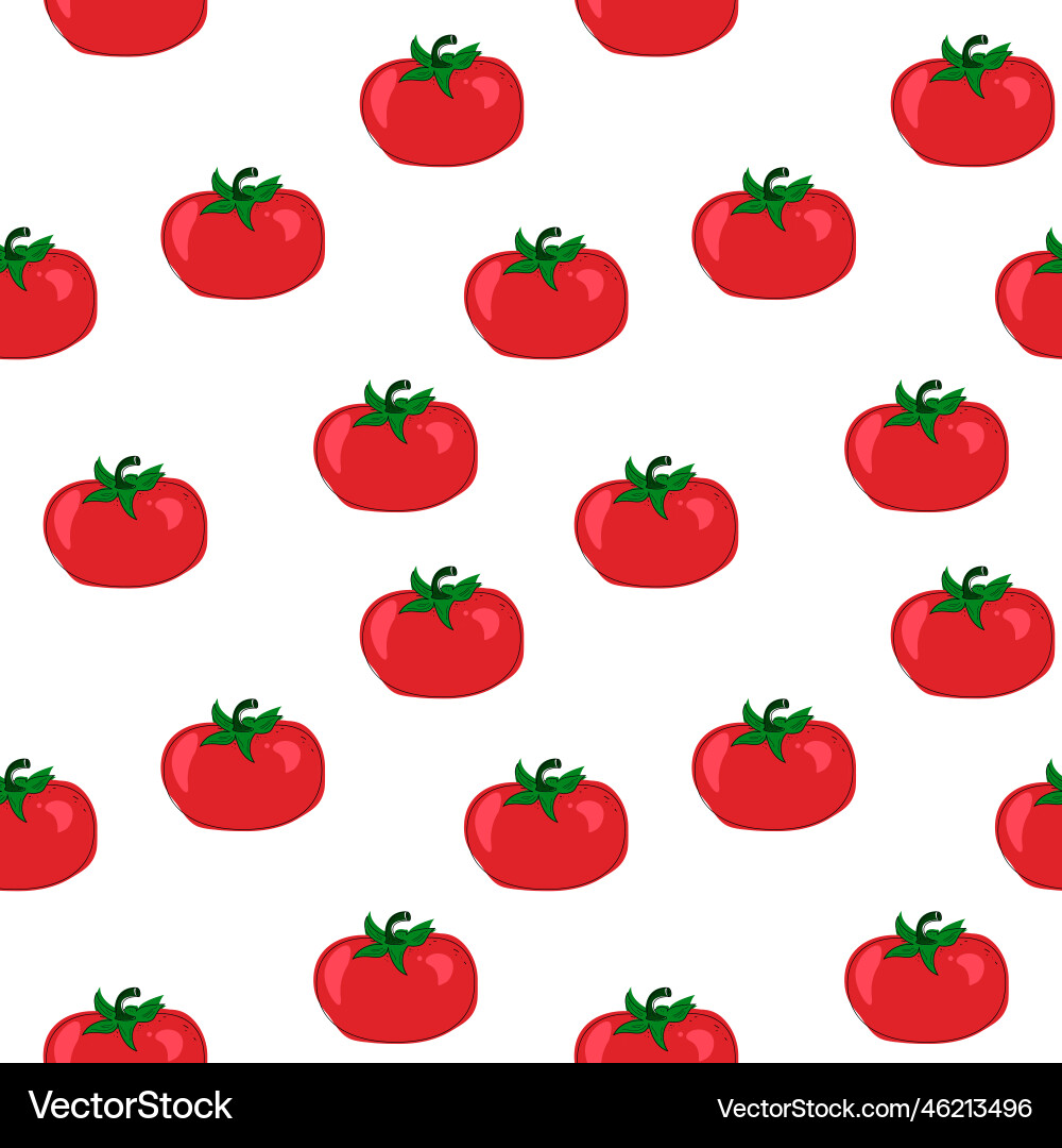 Tomatoes seamless pattern background flat color Vector Image