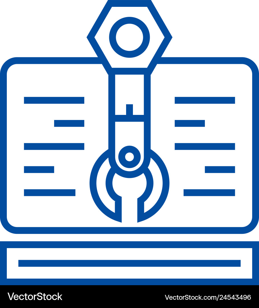 Web project line icon concept flat Web project line icon concept flat vector image