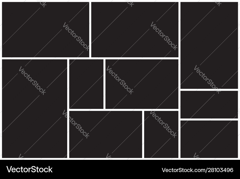 White Frames Photo Collage Pattern Vector Image