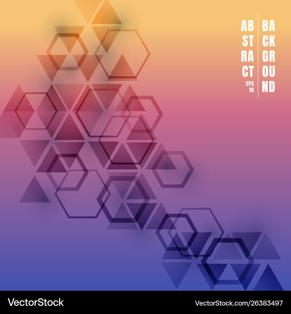 Abstract triangles and hexagons gradient color Abstract triangles and hexagons gradient color vector image