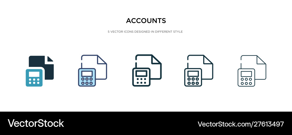 Accounts icon in different style two colored Accounts icon in different style two colored vector image