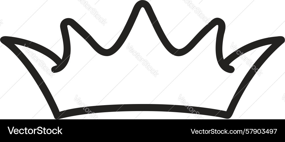 Bold outline crown icon with sharp angles design Vector Image