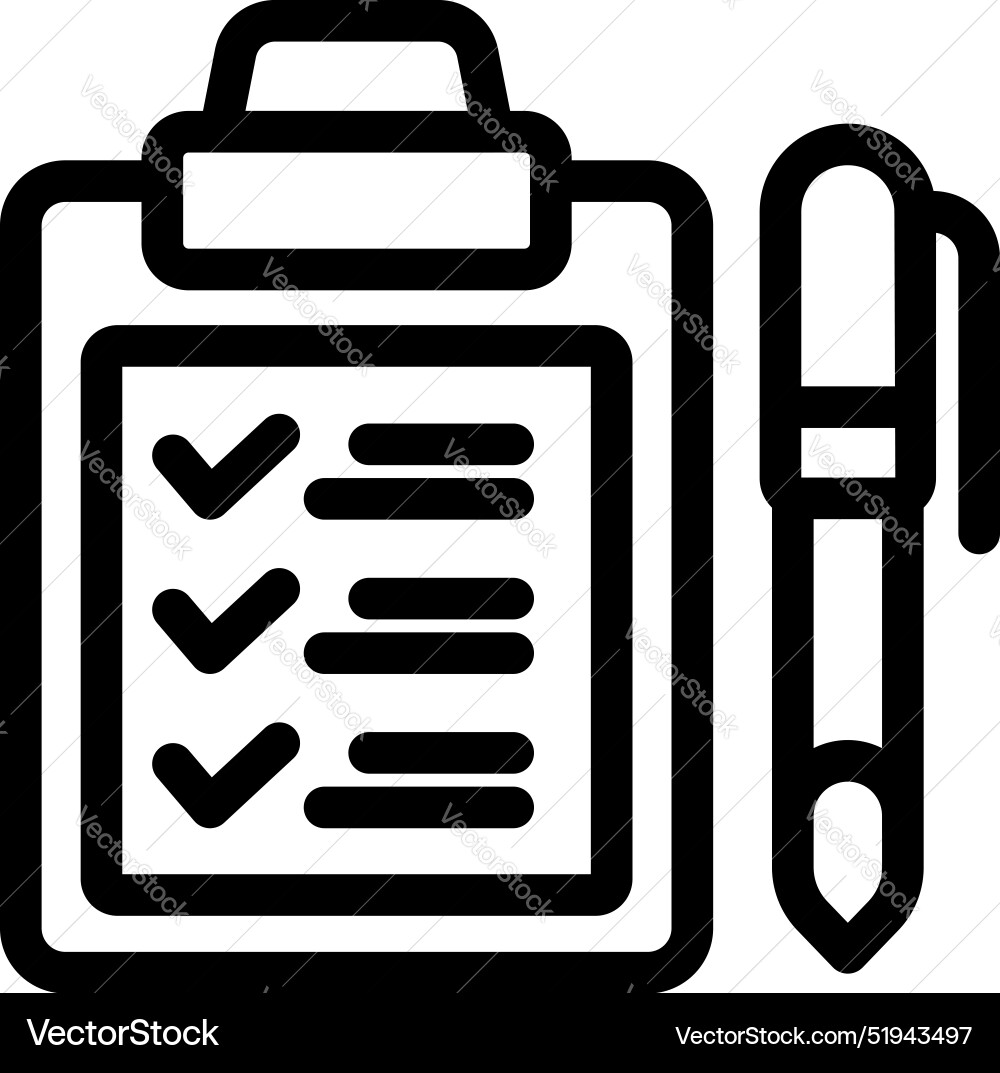 Clipboard with checklist showing items being Clipboard with checklist showing items being vector image
