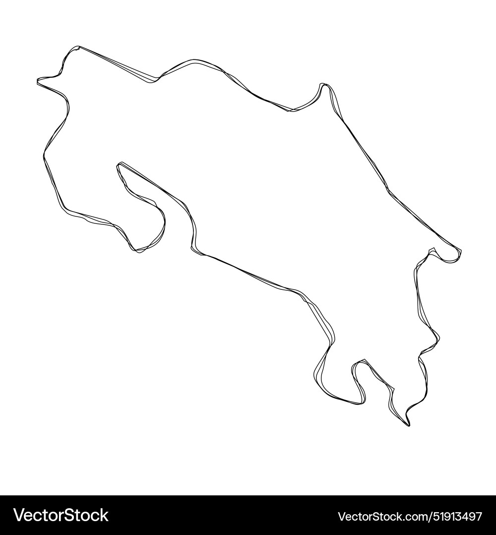 Costa rica simplified sketch map Costa rica simplified sketch map vector image