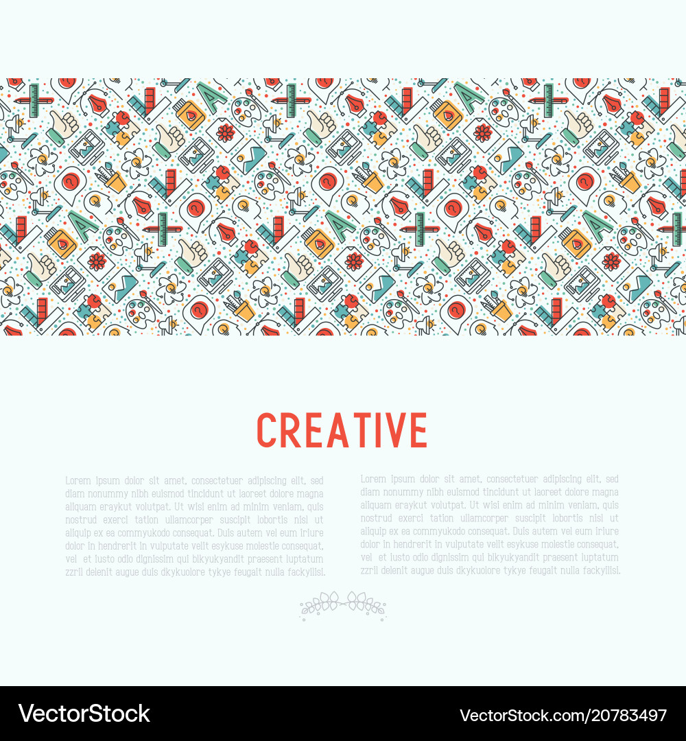 Creative concept with thin line icons Vector Image