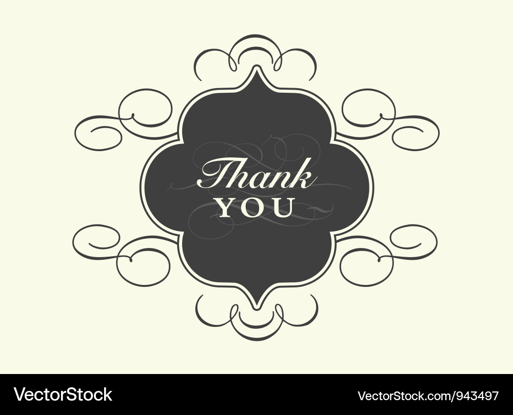 Elegant Damask Thank You Card vector image
